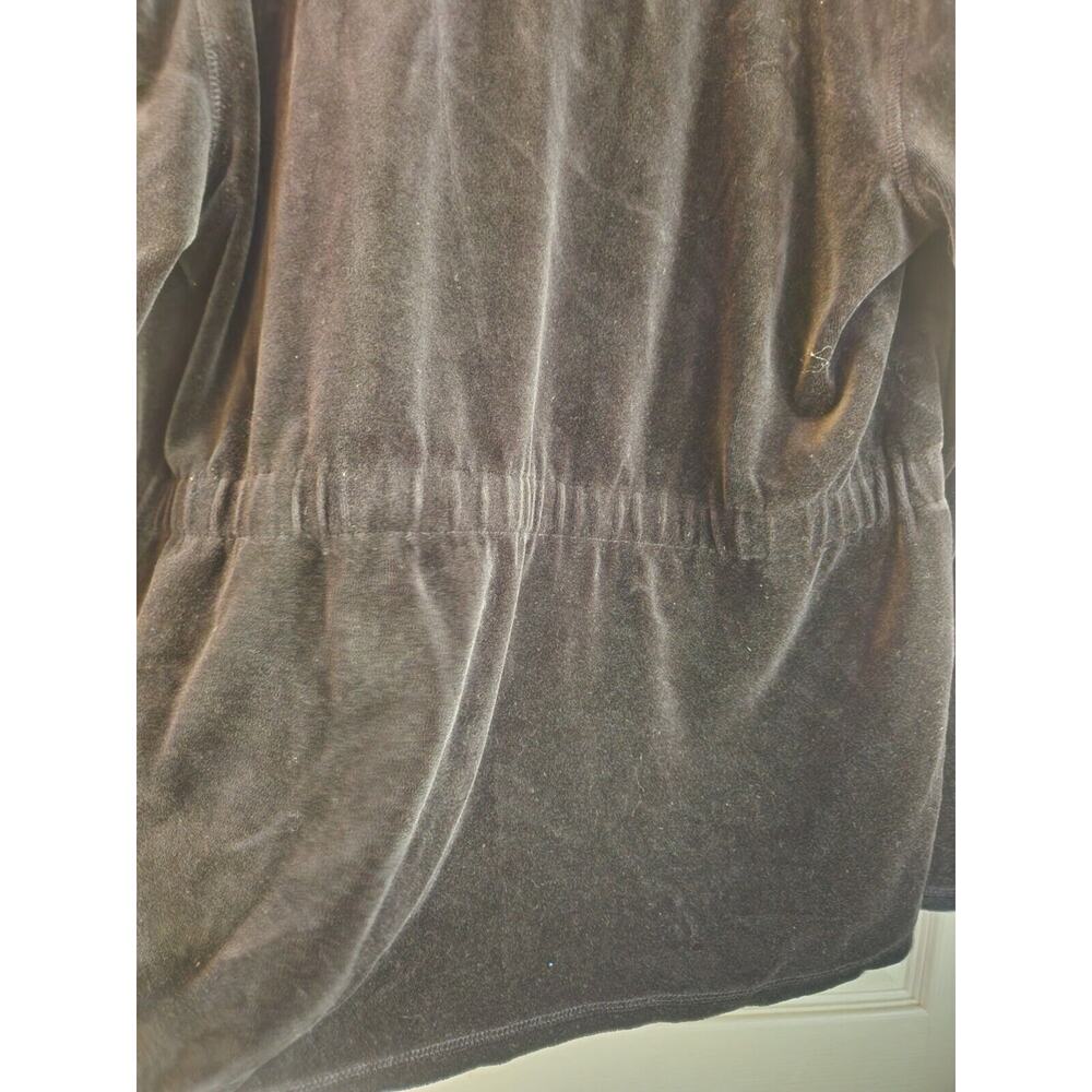 Talbots Small Black Velour Jacket Full Zip Pockets Size Large - Picture 5 of 9
